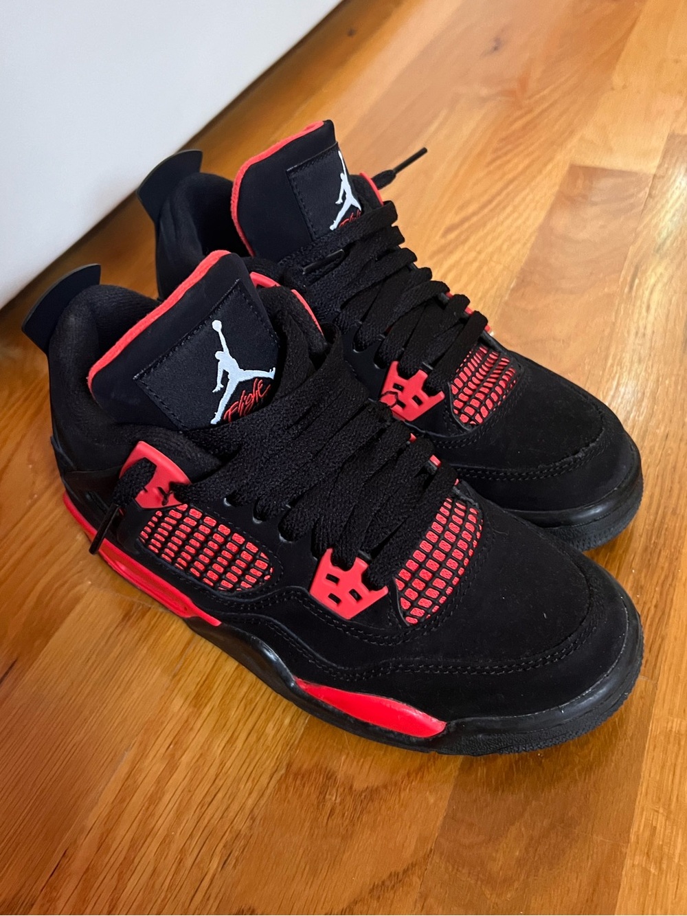 Jordan Black and Red Low-Top Basketball Shoes